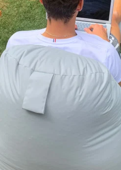 rucomfy Indoor/Outdoor Lounge Chair Platinum Grey Beanbag