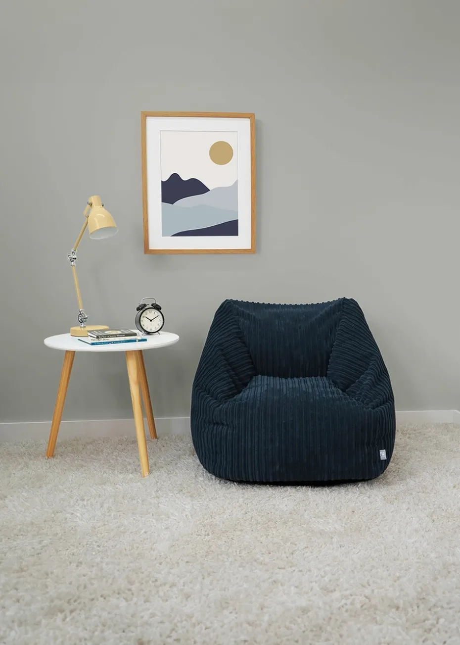 rucomfy Jumbo Cord Big Kids Snuggle Chair Navy Beanbag
