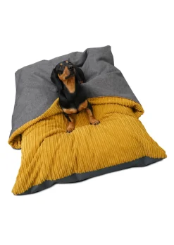 rucomfy Jumbo Cord Burrower Large Mustard Pet Bed