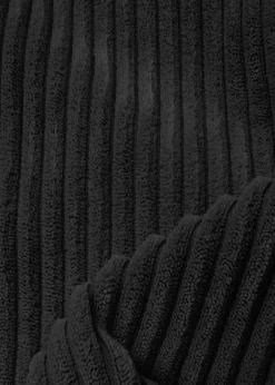 rucomfy Jumbo Cord Cube Black Beanbag