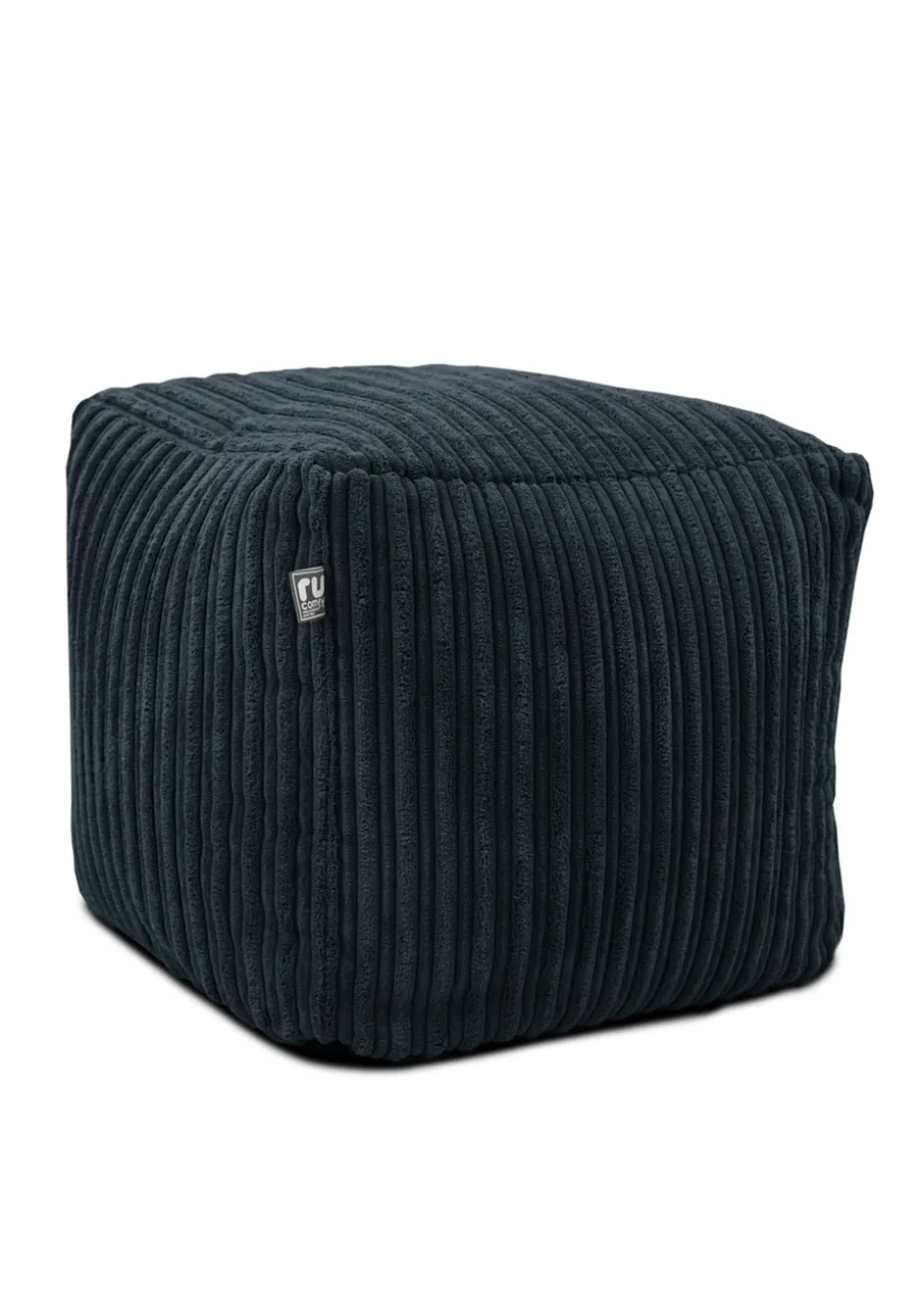 rucomfy Jumbo Cord Cube Navy Blue Beanbag