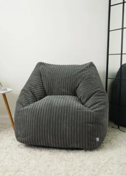 rucomfy Jumbo Cord Large Snuggle Chair Slate Beanbag