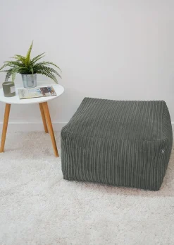 rucomfy Jumbo Cord Ottoman Slate Grey Beanbag