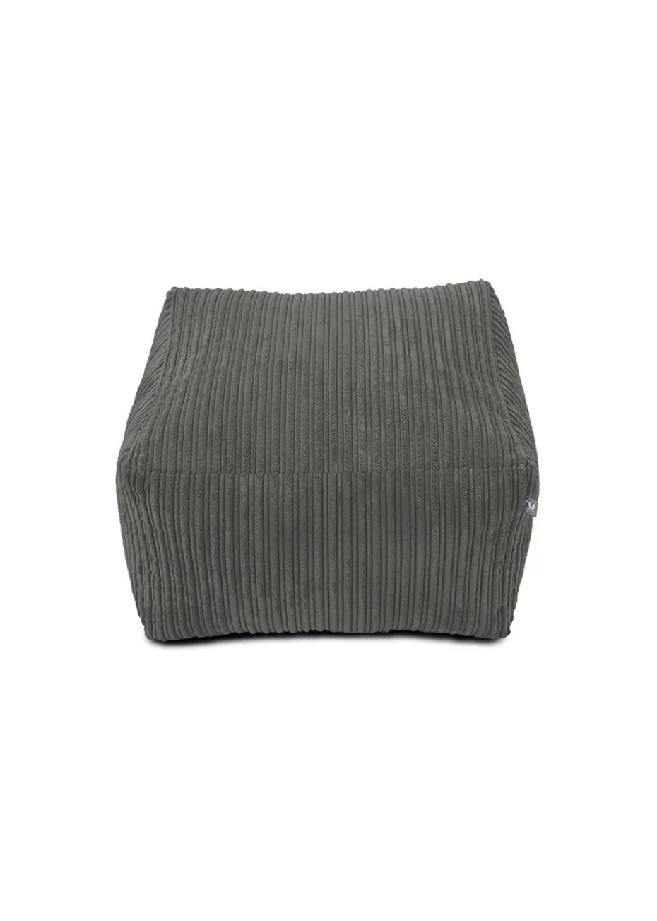 rucomfy Jumbo Cord Ottoman Slate Grey Beanbag