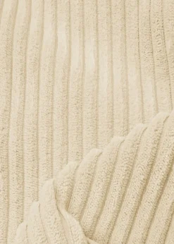 rucomfy Jumbo Cord Ottoman Ivory Beanbag