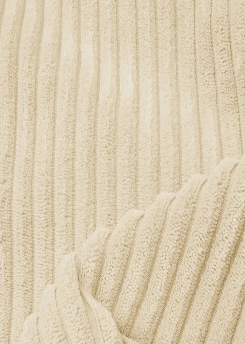 rucomfy Jumbo Cord Ottoman Ivory Beanbag