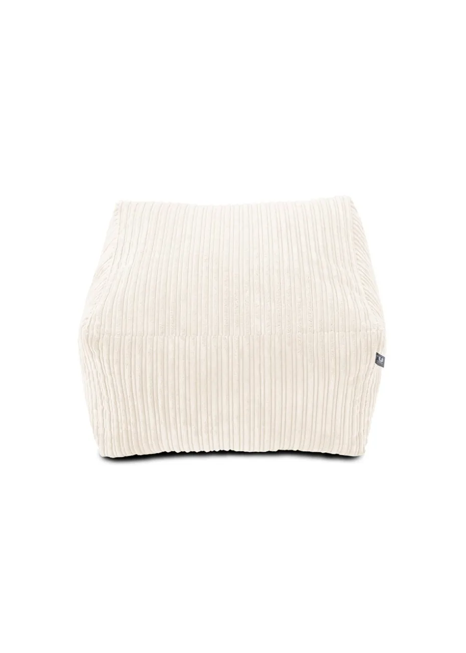 rucomfy Jumbo Cord Ottoman Ivory Beanbag
