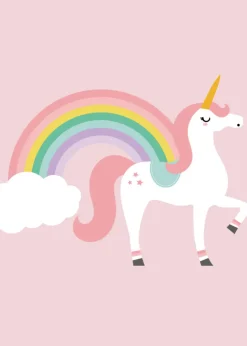 rucomfy Printed Kids Floor Cushion Unicorn Castle Beanbag