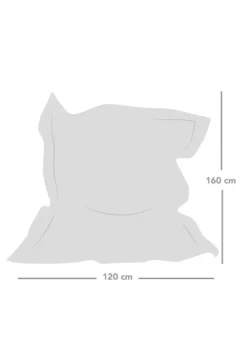 rucomfy Velvet Extra Large Squarbie Pebble Grey Beanbag