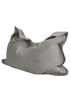 rucomfy Velvet Extra Large Squarbie Pebble Grey Beanbag