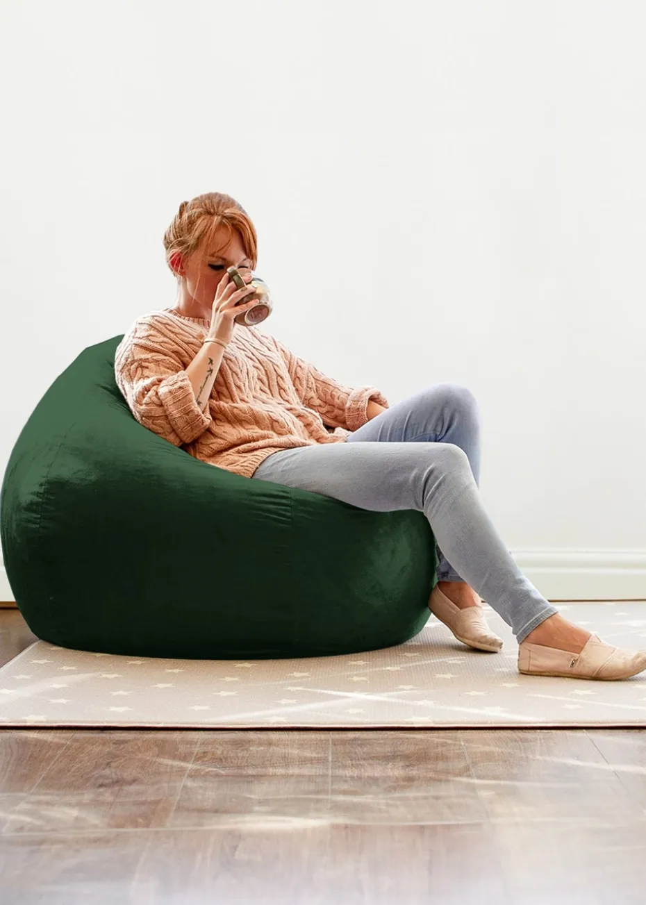 rucomfy Velvet Slouchbag Emerald Green Beanbag