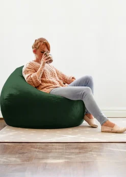 rucomfy Velvet Slouchbag Emerald Green Beanbag