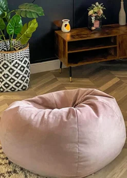 rucomfy Velvet Slouchbag Pink Beanbag