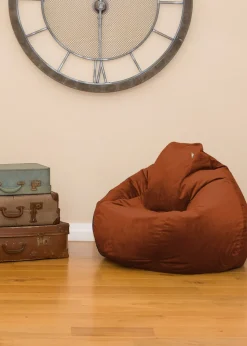 rucomfy Velvet Slouchbag Rust Beanbag