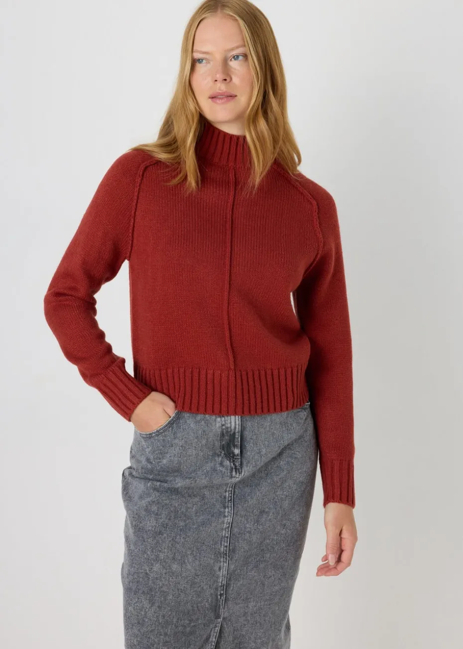 Rust Seam Knitted Jumper