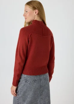 Rust Seam Knitted Jumper