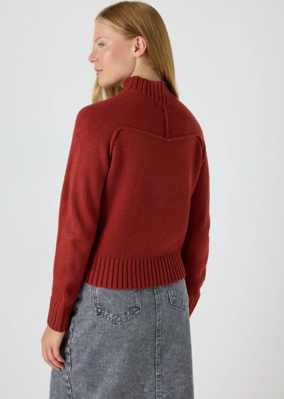 Rust Seam Knitted Jumper