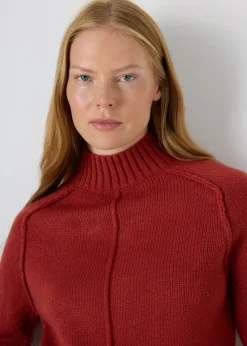 Rust Seam Knitted Jumper