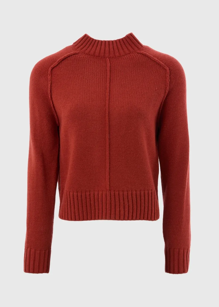 Rust Seam Knitted Jumper