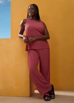 Rust Textured Co Ord Trousers