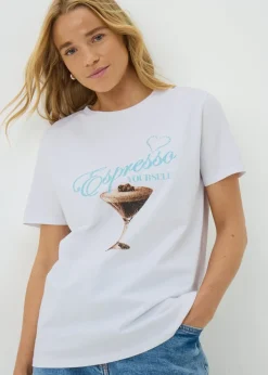 Sabrina Carpenter White Espresso Graphic T-Shirt