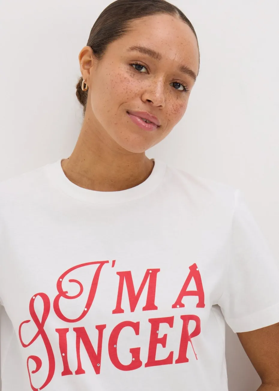 Sabrina Carpenter White I'm A Singer T-Shirt