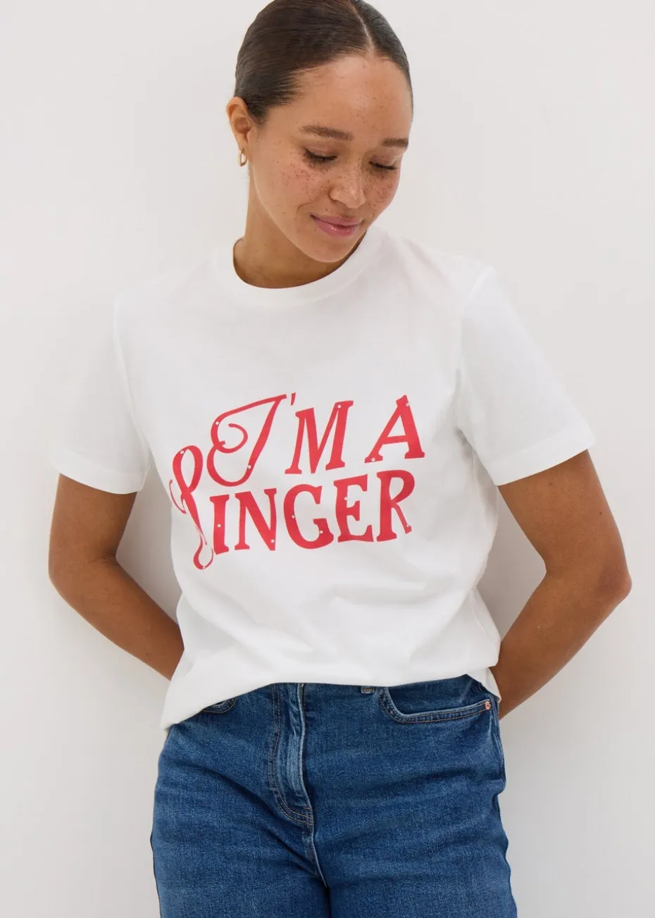 Sabrina Carpenter White I'm A Singer T-Shirt
