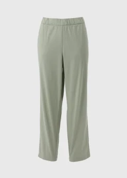 Sage Green Cotton Tapered Trousers