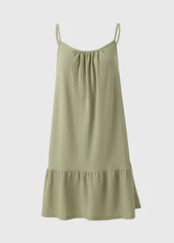 Sage Green Crinkle Mini Cami Dress