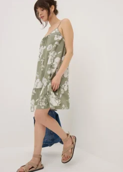 Sage Green Floral Cami Mini Dress