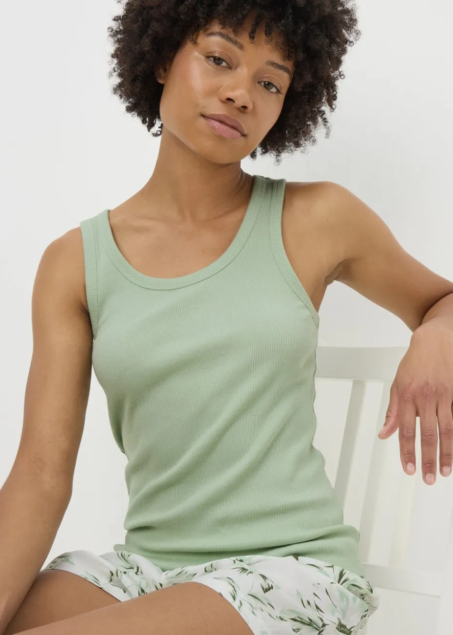 Sage Green Floral Shorts & Vest Pyjama Set