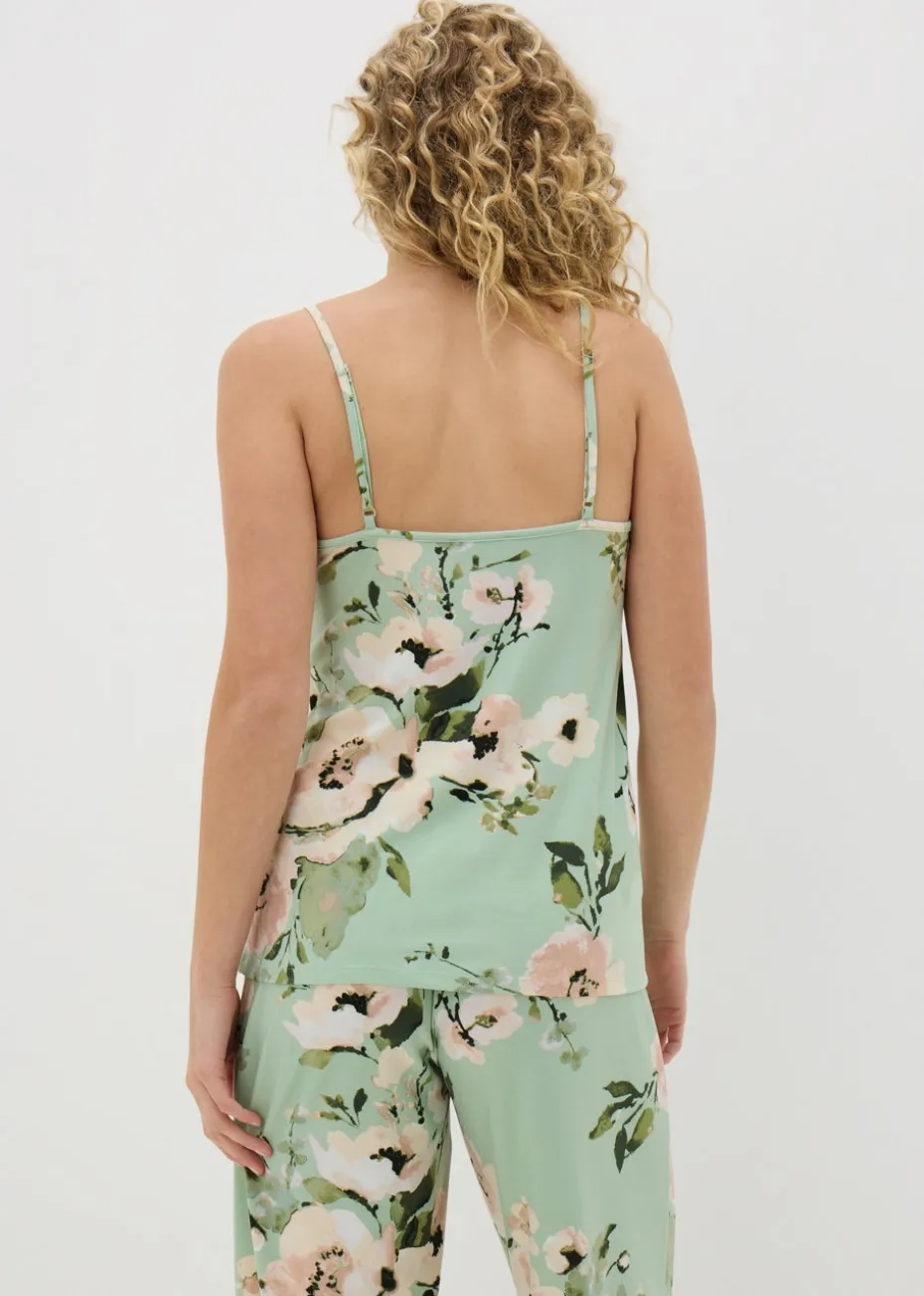 Sage Green Floral Soft Touch Pyjama Cami Top
