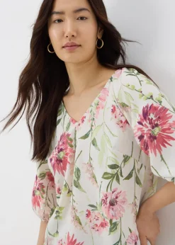 Sage Green Floral Tea Blouse