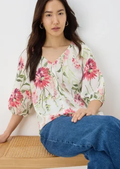 Sage Green Floral Tea Blouse