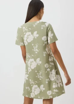 Sage Green Floral Tunic Dress