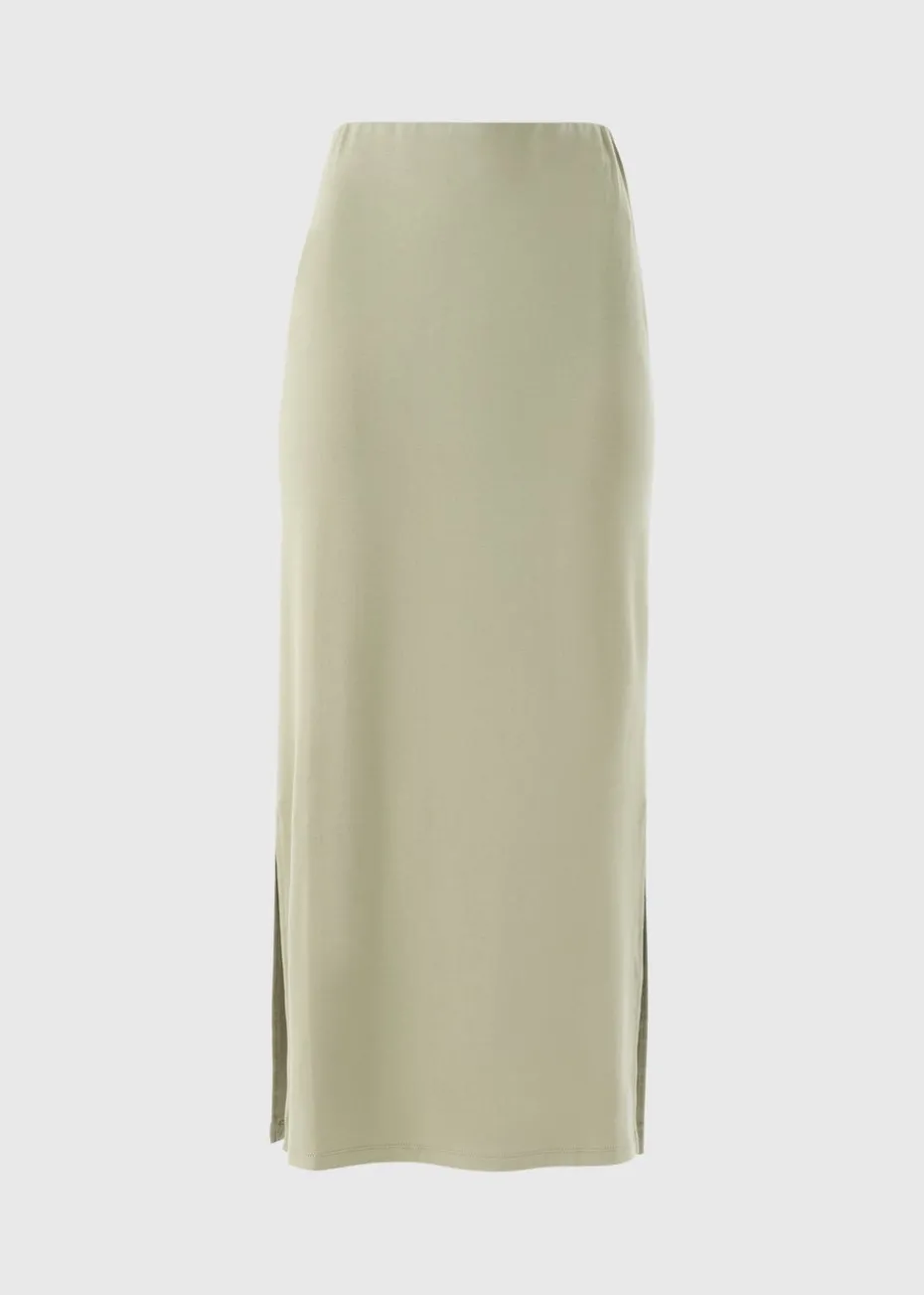 Sage Green Jersey Maxi Skirt