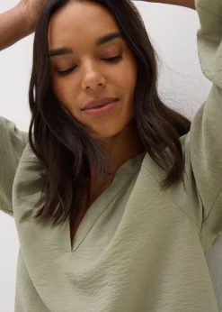 Sage Green Popover Blouse