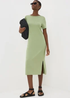 Sage Green T-Shirt Midi Dress