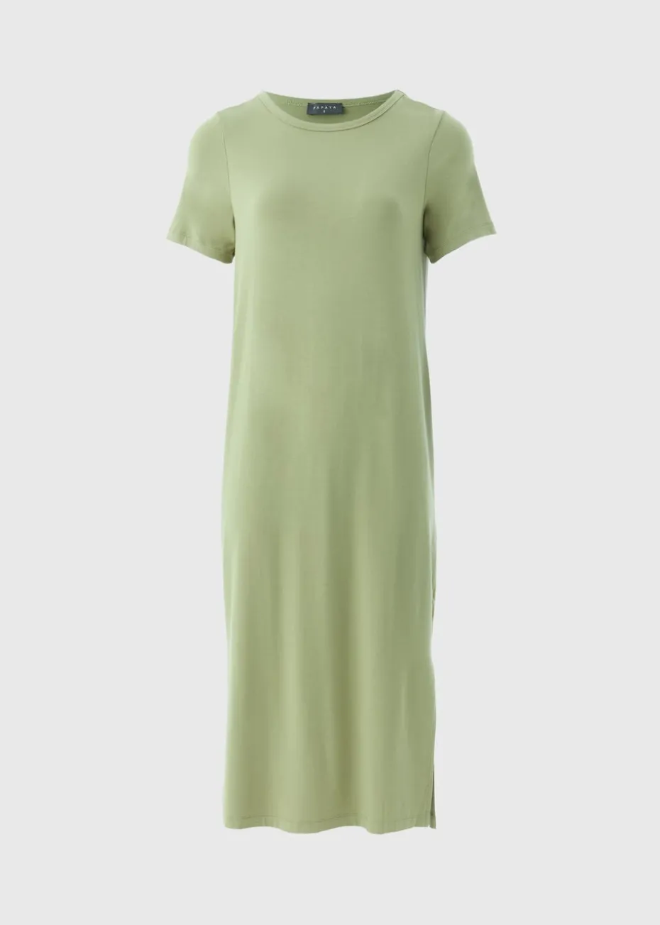 Sage Green T-Shirt Midi Dress