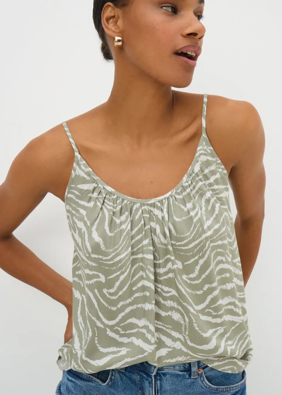 Sage Green Zebra Print Cami Top