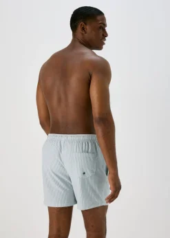 Sage Stripe Seersucker Swim Shorts