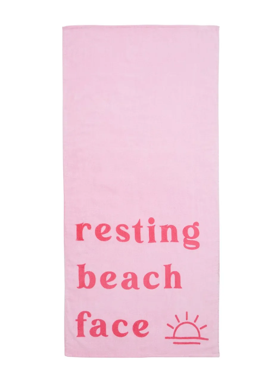 Sassy B Resting Beach Face Cotton Beach Towel