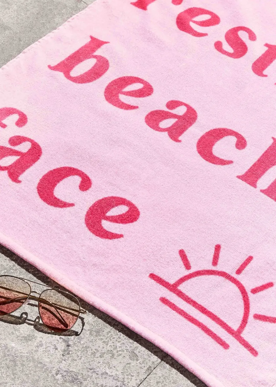 Sassy B Resting Beach Face Cotton Beach Towel