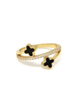 Say It With Gold & Black Clover Ring
