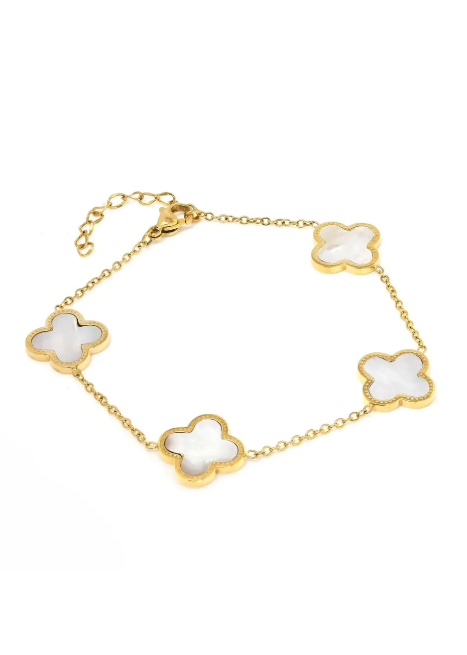 Say It With Gold Clover Chain Bracelet
