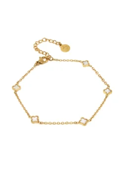Say It With Gold Dainty Clover Chain Bracelet