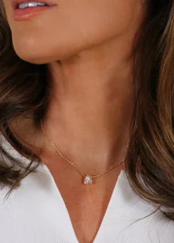 Say It With Gold Pear Necklace