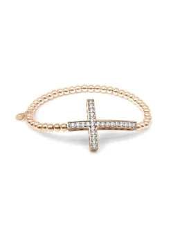 Say It With Rose Gold Cross Ball Bracelet