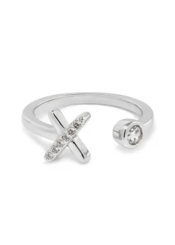 Say It With Silver Kiss Adjustable Ring