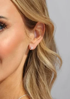 Say It With Silver Luxe CZ Initial P Earrings